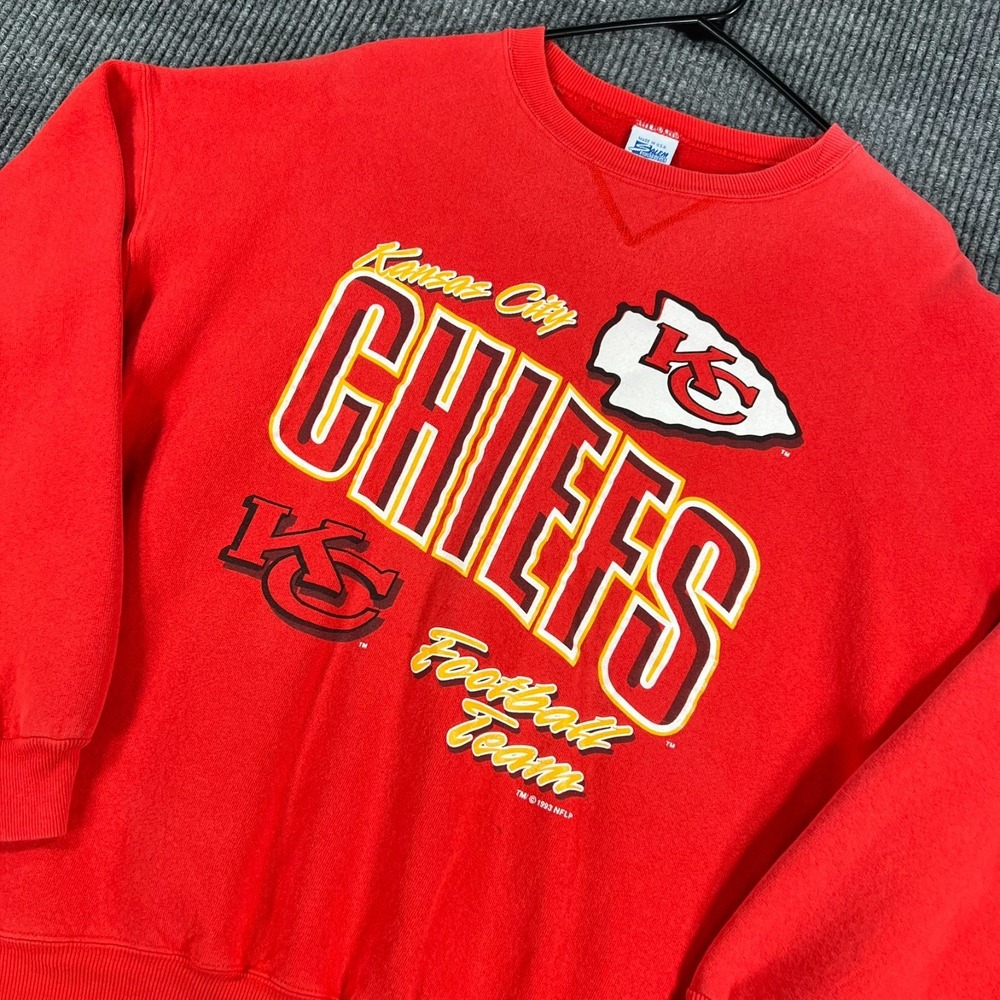 Vintage Kansas City Chiefs Sweatshirt Mens XL Extra Large Red Long Sleeve NFL